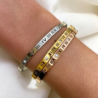 Amnesia Jewellery |Gold Plated Stainless Steel A Moment In Time Bangle