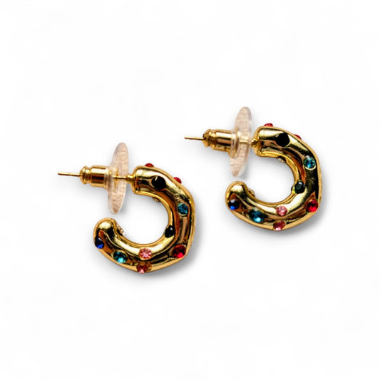 Amnesia | Alexia Gold Plated Stainless Steel Cubic Zirconia Earrings