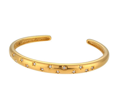 Amnesia Jewellery | 18ct Gold Plated Stainless Galaxy Cuff Bracelet