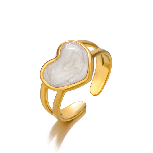 Amnesia Jewellery | Gold Plated Stainless Passion Love Heart Ring. Our gold plated Passion Love Heart Ring with its cute heart design is perfect for wearing on its own or to stack up with other gold plated rings. Tarnish Free and Waterproof. Shop now for quality Jewellery/Jewelry!