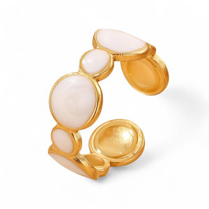 Amnesia Jewellery | Gold Plated Stainless Steel Solar Kiss Ring. Our gold plated Solar Kiss Ring with its unique multi circular design design is perfect for wearing on its own or to stack up with other gold plated rings. Tarnish Free and Waterproof. Shop now for quality Jewellery/Jewelry!
