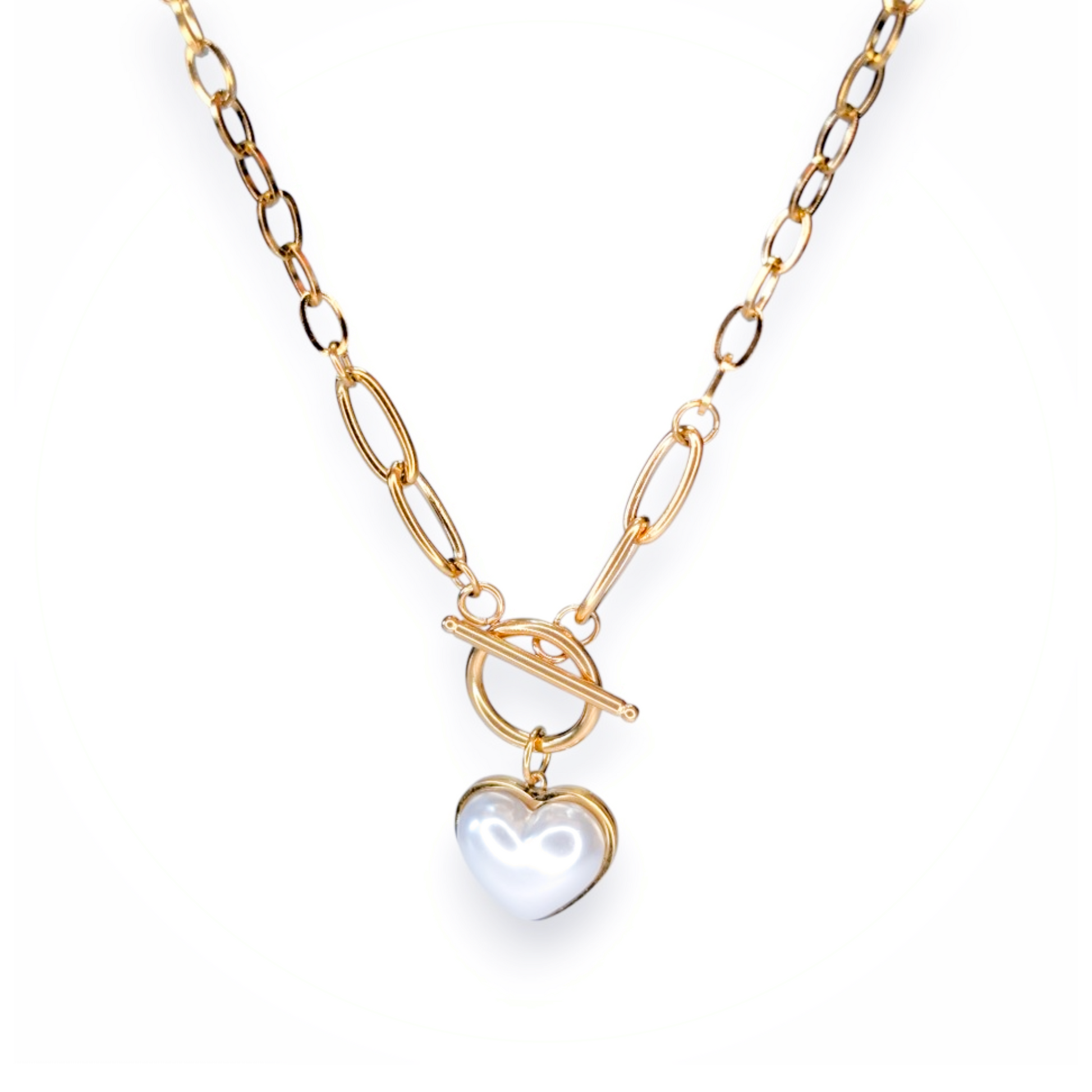 Amnesia Jewellery | Gold Plated Stainless Sweetheart T-Bar Necklace