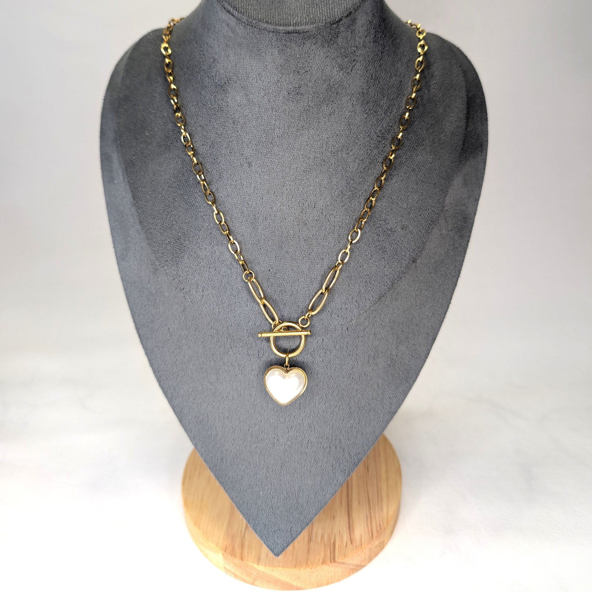 Amnesia Jewellery | Gold Plated Stainless Sweetheart T-Bar Necklace