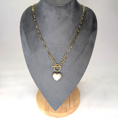 Amnesia Jewellery | Gold Plated Stainless Sweetheart T-Bar Necklace