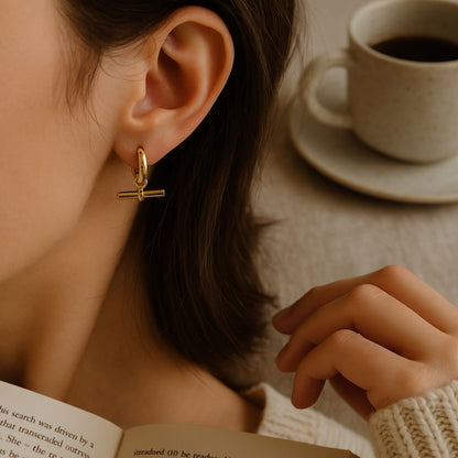 T-Bar Hoop Earrings